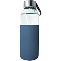 Los mejores  - NERTHUS FIH 394 Botella de cristal 400ml- Antideslizante Silicona- color azul 0.4 litros- Vidrio